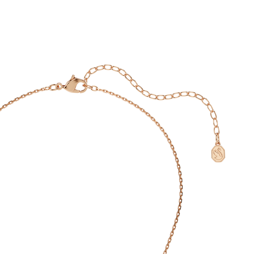 swarovski constella pendant  round cut  dancing stone  pink  rose gold tone plated