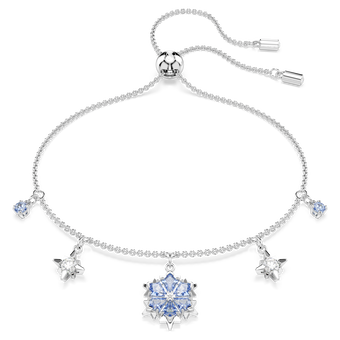 swarovski magic bracelet  snowflake  blue  rhodium plated