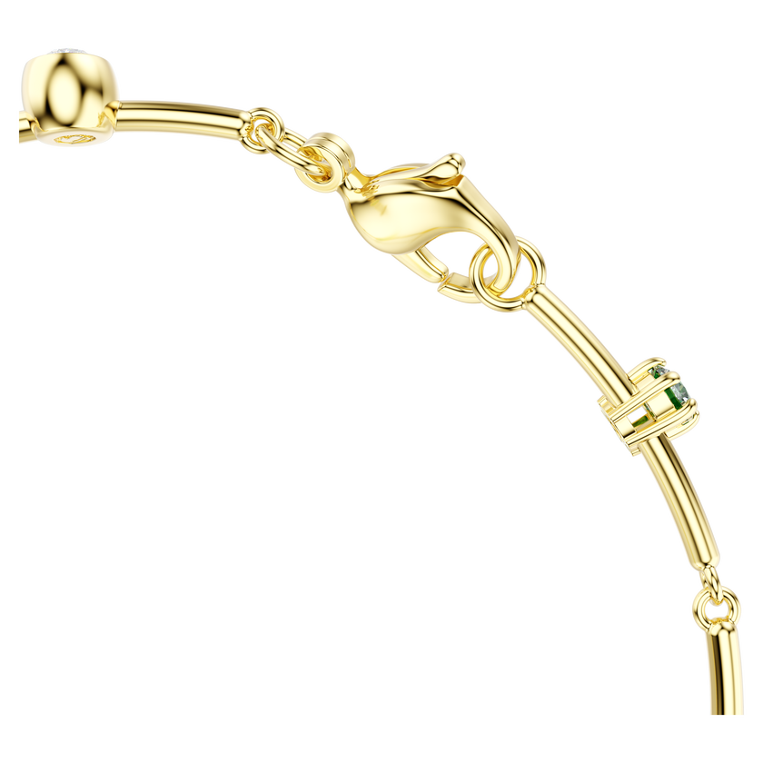 swarovski constella bracelet  mixed cuts  green  gold tone plated