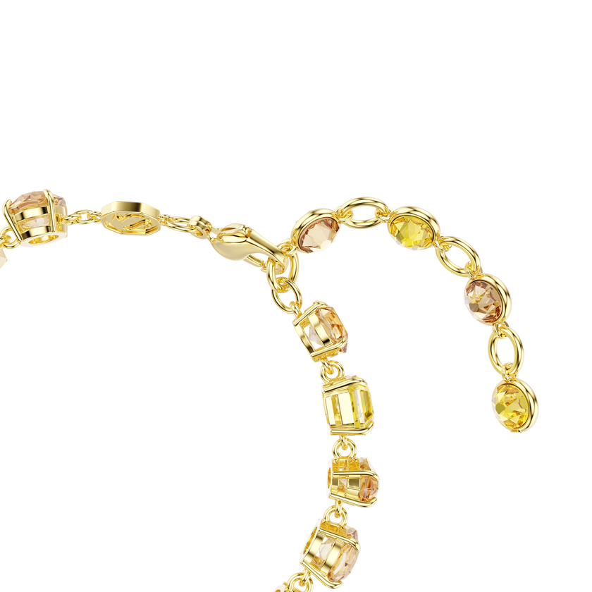 swarovski gema bracelet  mixed cuts  yellow  18k gold finish