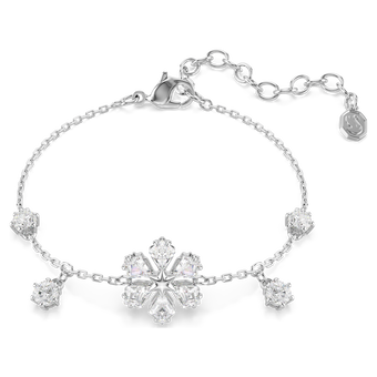 swarovski idyllia bracelet  mixed cuts  snowflake  white  rhodium plated