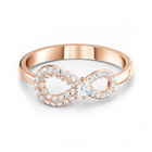 swarovski infinity ring white rose gold tone plated