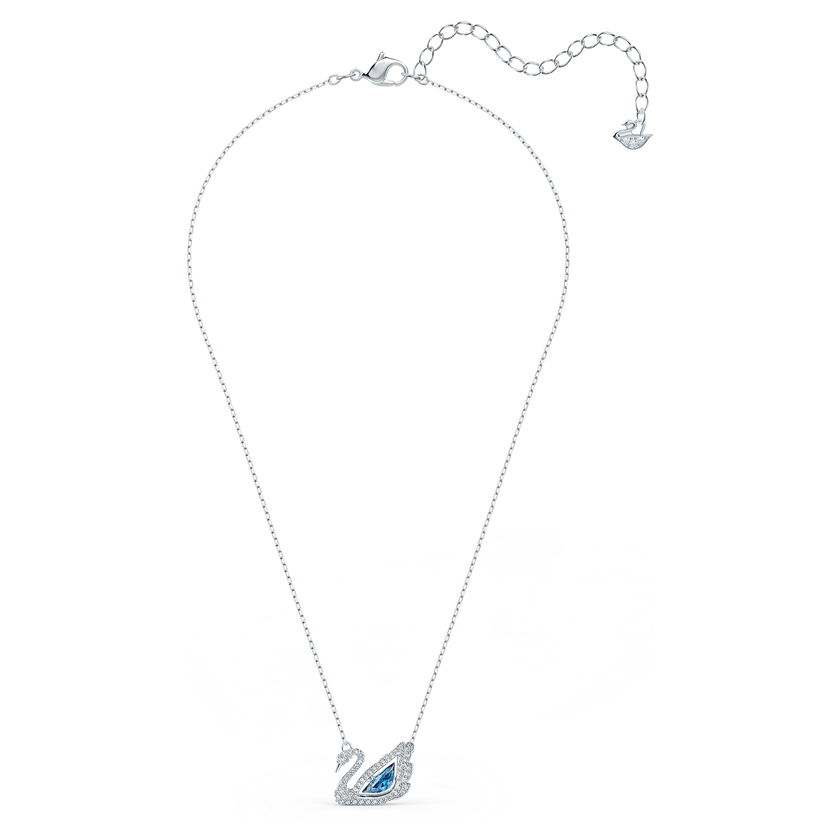 swarovski dancing swan necklace  swan  blue  rhodium plated