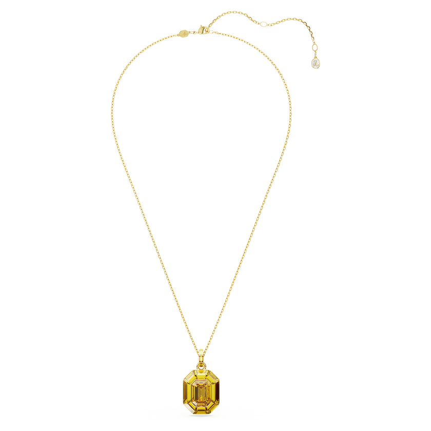 swarovski lucent pendant  octagon shape  yellow  gold tone plated