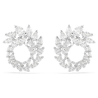 swarovski mesmera hoop earrings  marquise cut  white  rhodium plated