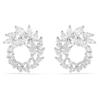swarovski mesmera hoop earrings  marquise cut  white  rhodium plated