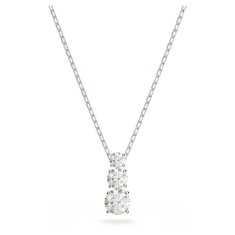 swarovski stilla attract pendant round cut white rhodium plated