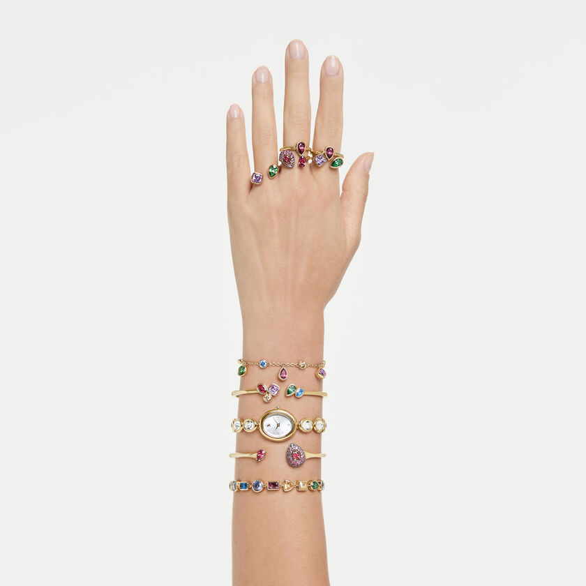 swarovski sublima bangle  pear cut  red  18k gold finish