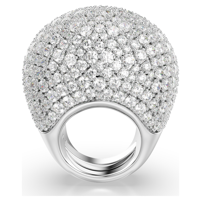 swarovski sublima cocktail ring  large  white  rhodium plated