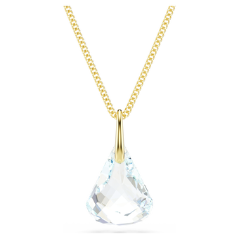 swarovski lunar pendant  oval cut  white  18k gold finish