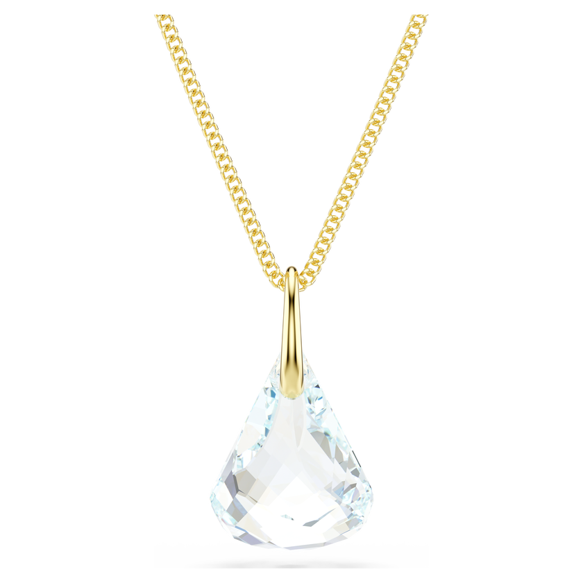 swarovski lunar pendant  oval cut  white  18k gold finish