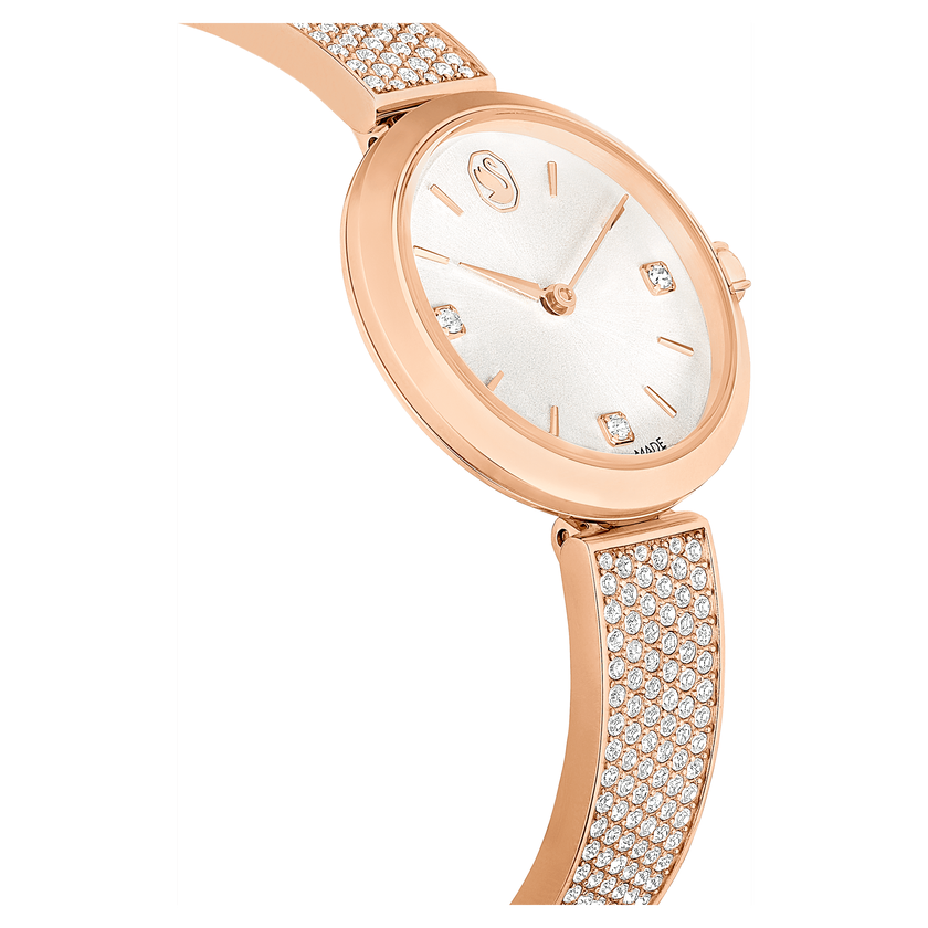swarovski illumina watch  swiss made  metal bracelet  rose gold tone  rose gold tone finish