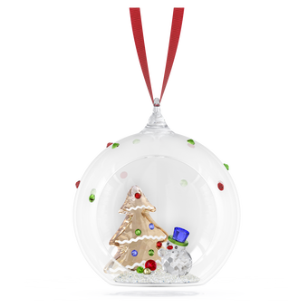 swarovski holiday cheers tree and snowman ball ornament