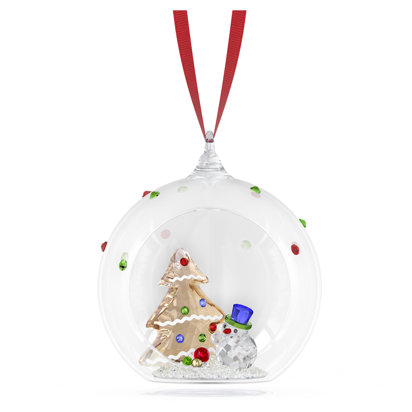 swarovski holiday cheers tree and snowman ball ornament