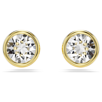 swarovski imber stud earrings round cut white gold tone plated