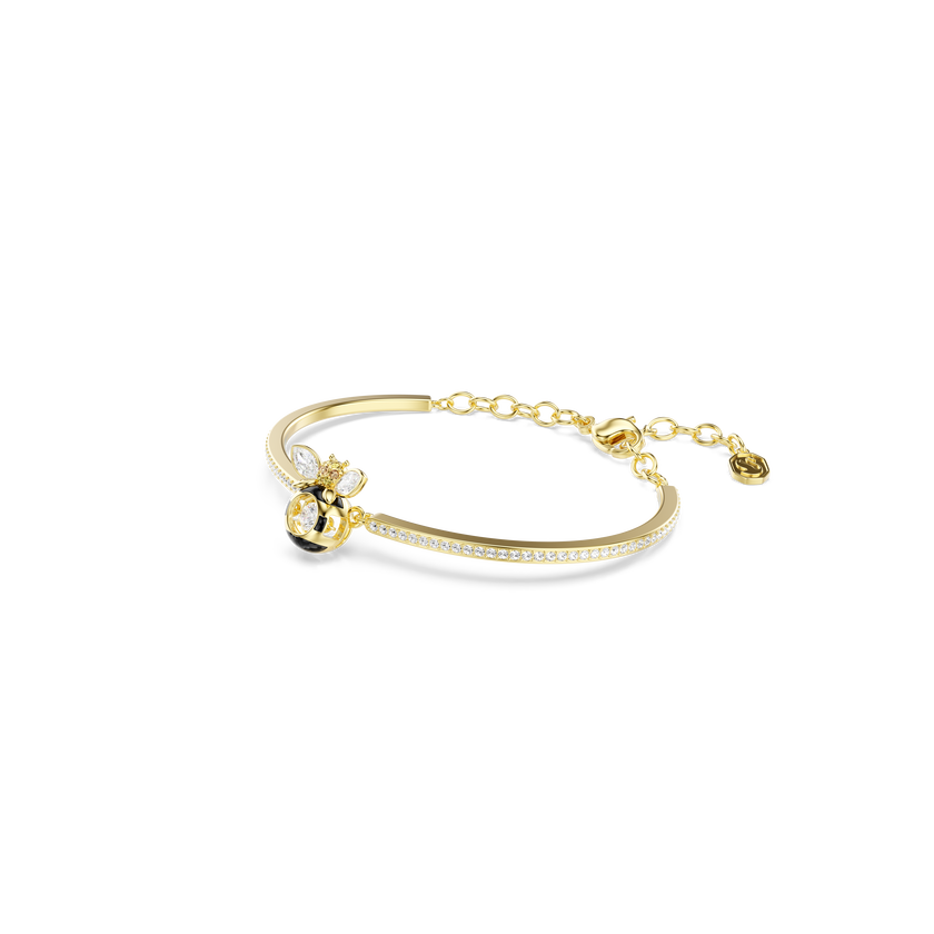 swarovski idyllia bracelet  mixed cuts  bee  multicolored  gold tone plated