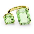 swarovski millenia cocktail ring octagon cut crystals green gold tone plated
