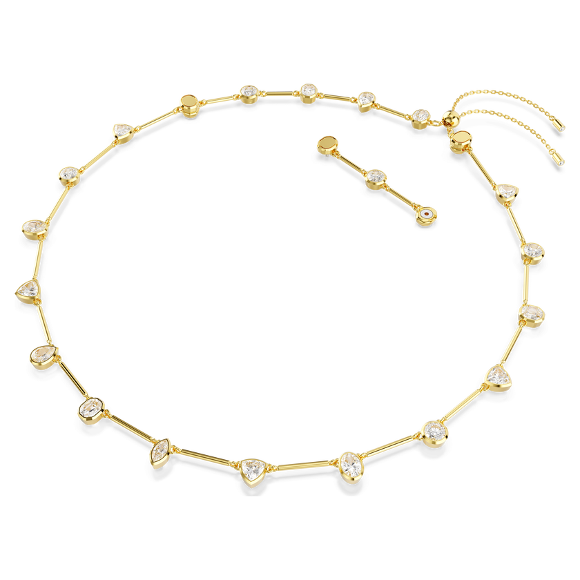 swarovski imber tennis necklace  mixed cuts  white  gold tone plated