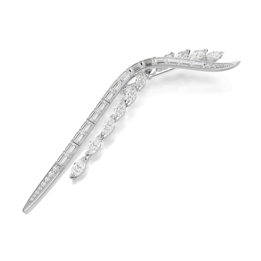 swarovski mesmera brooch  mixed cuts  white  rhodium plated