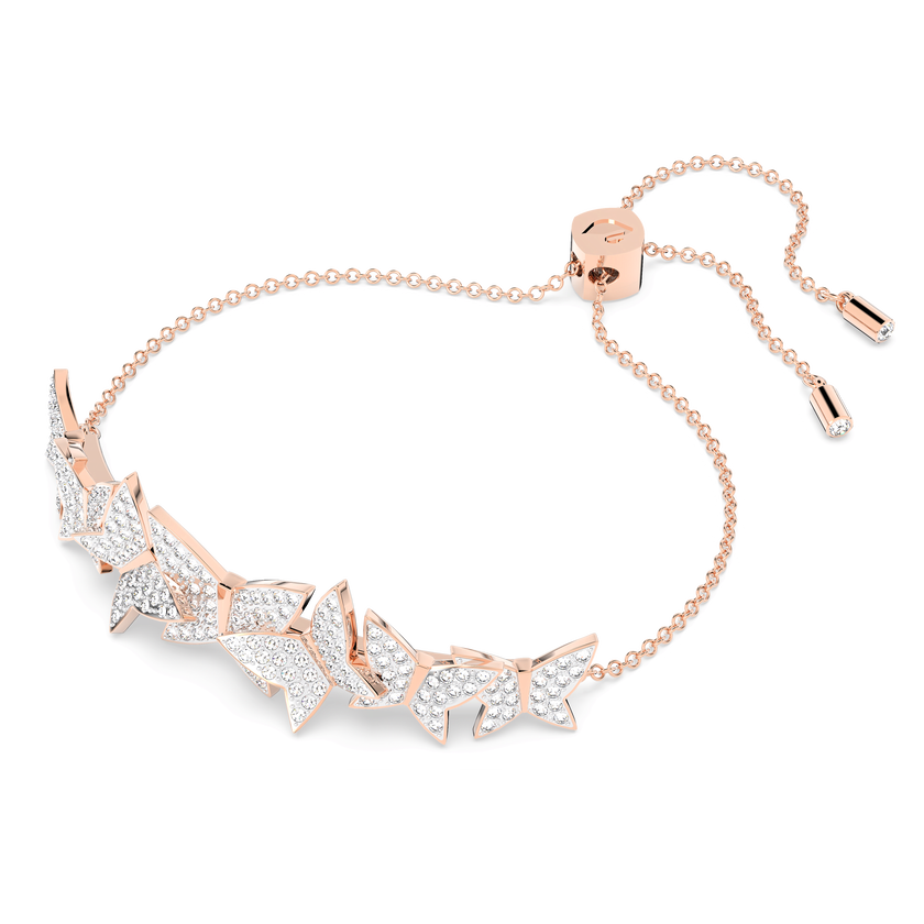 swarovski idyllia lilia bracelet  butterfly  white  18k rose gold finish