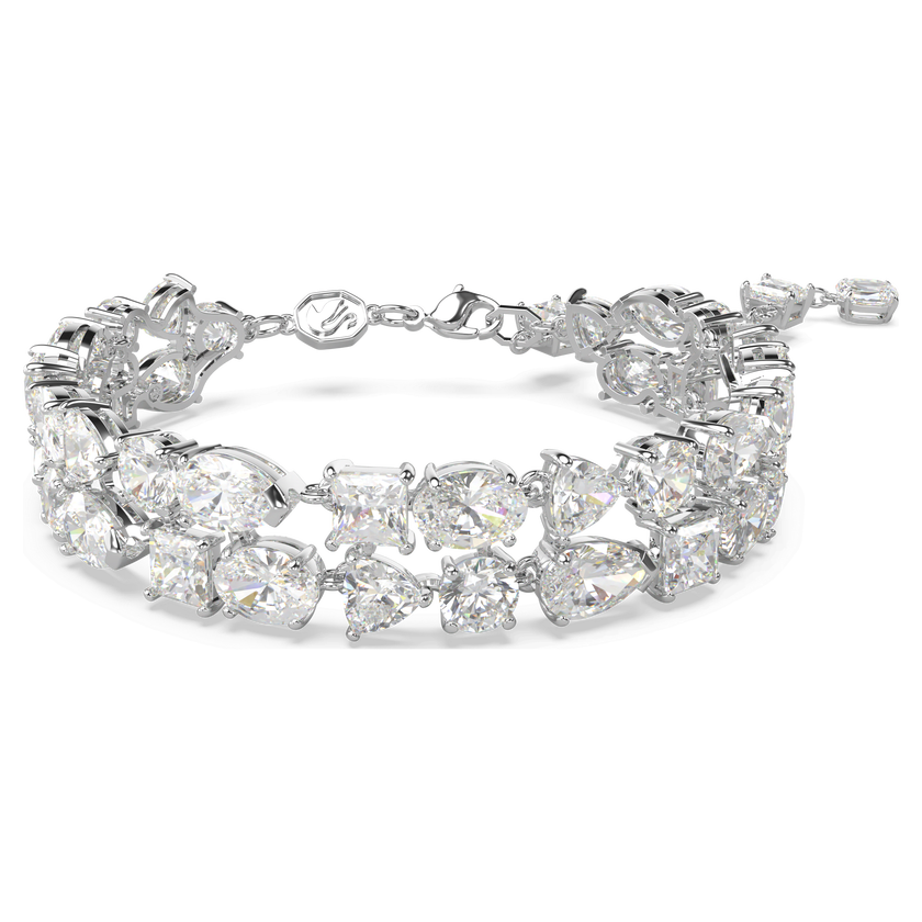swarovski mesmera bracelet  mixed cuts  white  rhodium plated