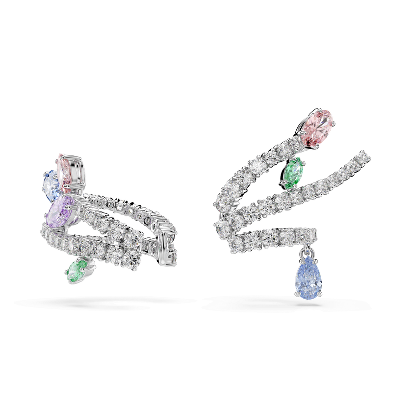 ariana grande x swarovski ear cuffs  mixed cuts  multicolored  rhodium plated