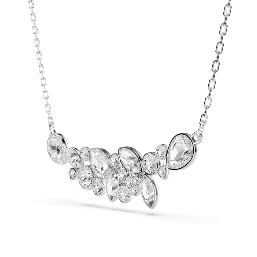 swarovski diapason necklace  mixed cuts  white  rhodium plated