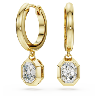 swarovski octagon drop earrings  lab grown diamonds 1 0 ct tw  octagon shape  18k yellow gold