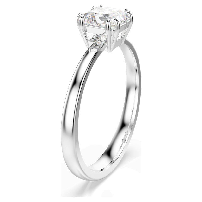 swarovski attract ring  square cut  white  rhodium plated