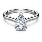 swarovski eternity solitaire ring  laboratory grown diamonds 1 ct tw  pear cut  18k white gold