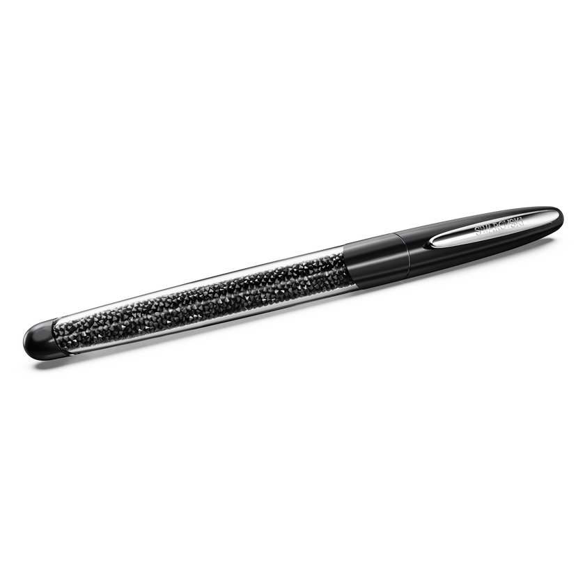 swarovski crystalline nova rollerball pen  black  chrome plated