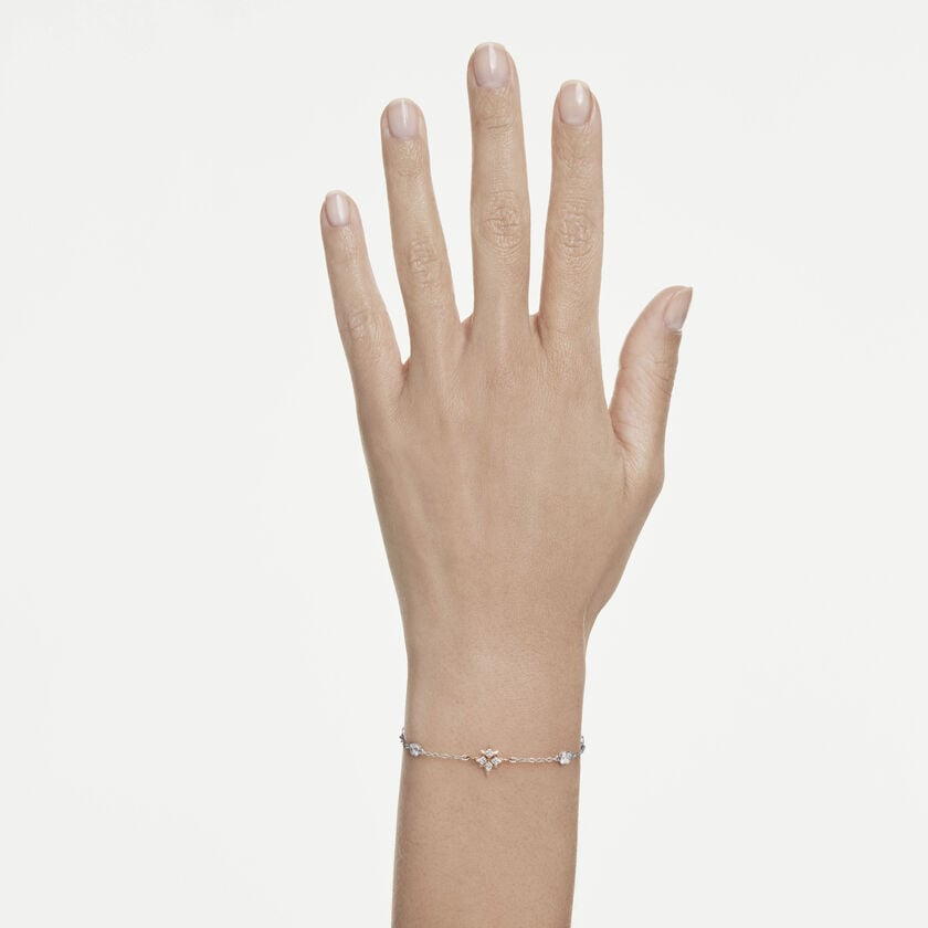swarovski symbolica bracelet  round cut  moon  white  mixed plating