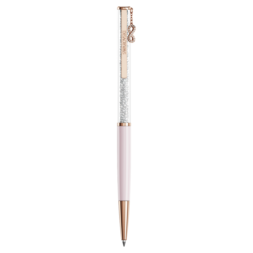 swarovski crystalline silk ballpoint pen  infinity  pink lacquered  rose gold tone plated