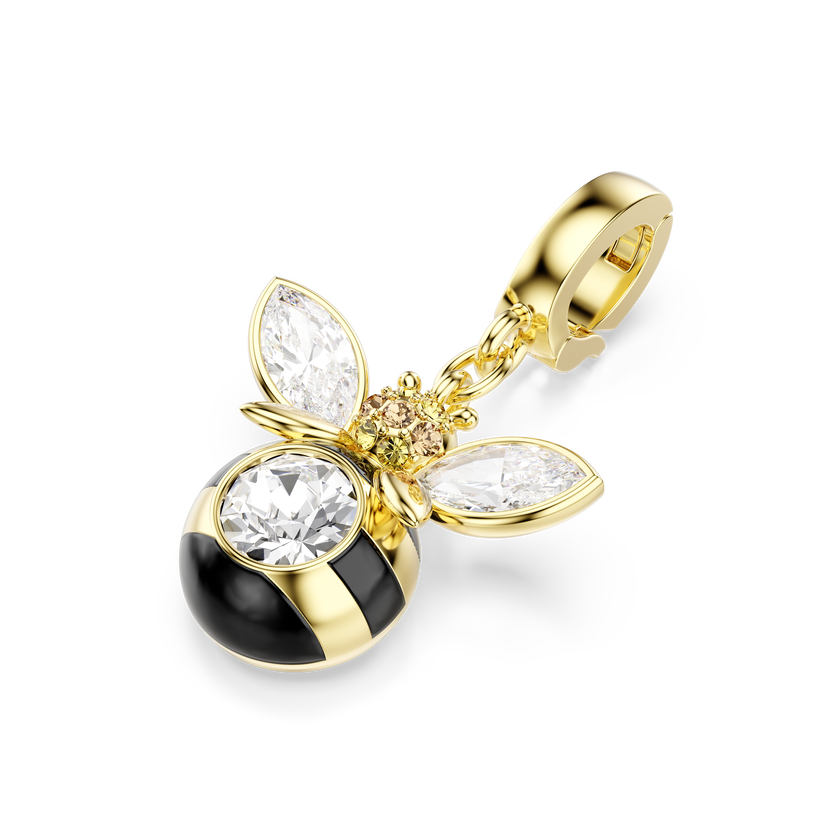 swarovski idyllia charm  mixed cuts  bee  multicolored  gold tone plated