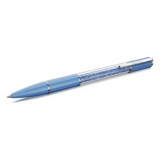 swarovski crystalline ballpoint pen  recreated  crystals  blue  blue lacquered  chrome plated