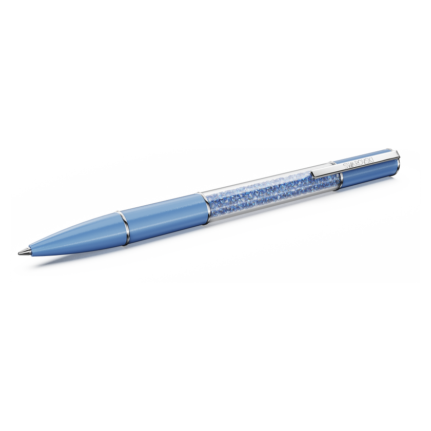 swarovski crystalline ballpoint pen  recreated  crystals  blue  blue lacquered  chrome plated
