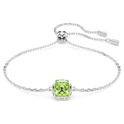 swarovski birthstone bracelet square cut august green rhodium plated