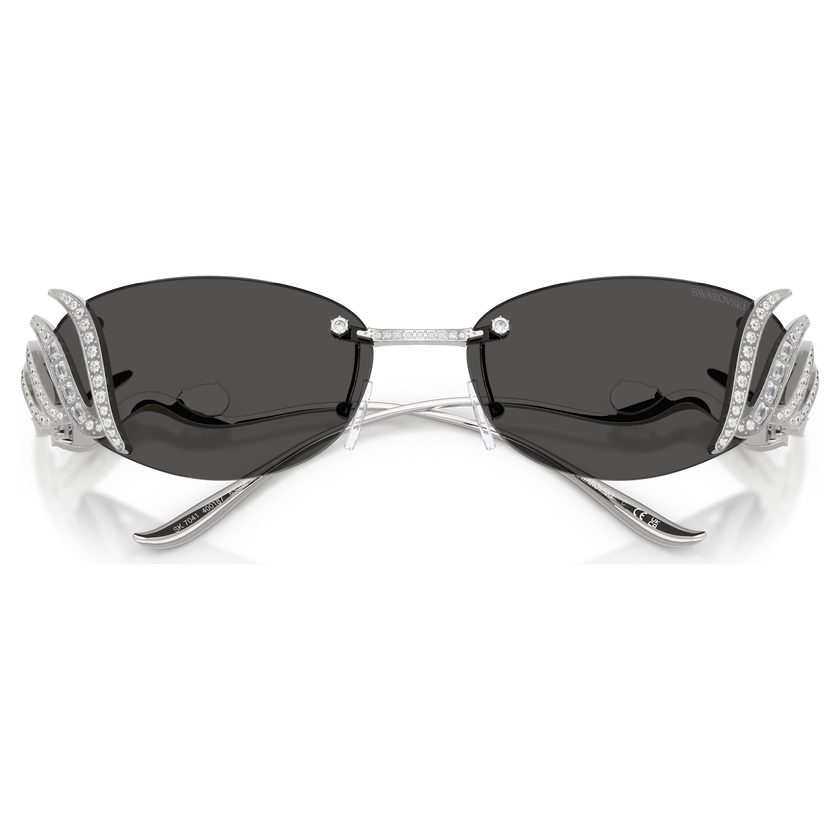 swarovski sunglasses  cat eye shape  swan  silver tone