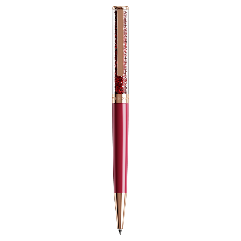 swarovski crystalline ballpoint pen  red  pink lacquered  rose gold tone plated