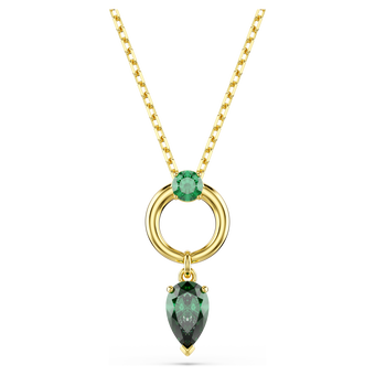 swarovski mesmera pendant  mixed cuts  green  gold tone plated