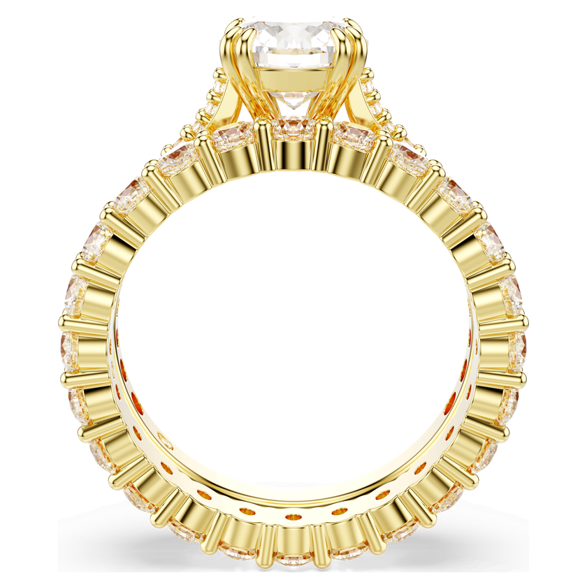 swarovski stilla ring  set  2   round cut  white  gold tone plated