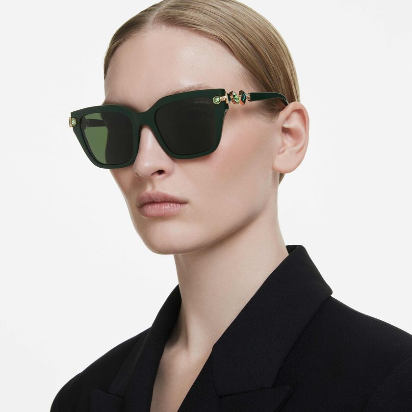 swarovski sunglasses  square shape  green