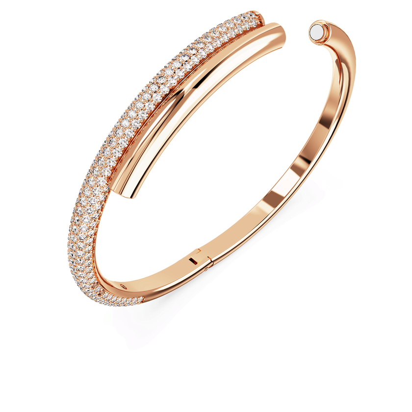 swarovski dextera bangle  magnetic closure  white  rose gold tone plated
