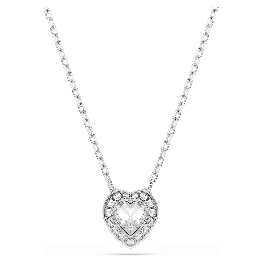 ariana grande x swarovski pendant  mixed cuts  heart  white  rhodium plated