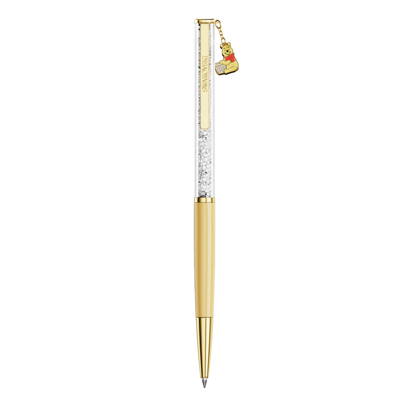 swarovski crystalline ballpoint pen  winnie the pooh  yellow lacquered  gold tone plated