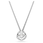 swarovski constella pendant  round cut  dancing stone  white  rhodium plated
