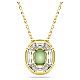 swarovski chroma pendant octagon cut green gold tone plated