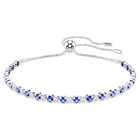 swarovski matrix tennis bracelet mixed round cuts blue rhodium plated