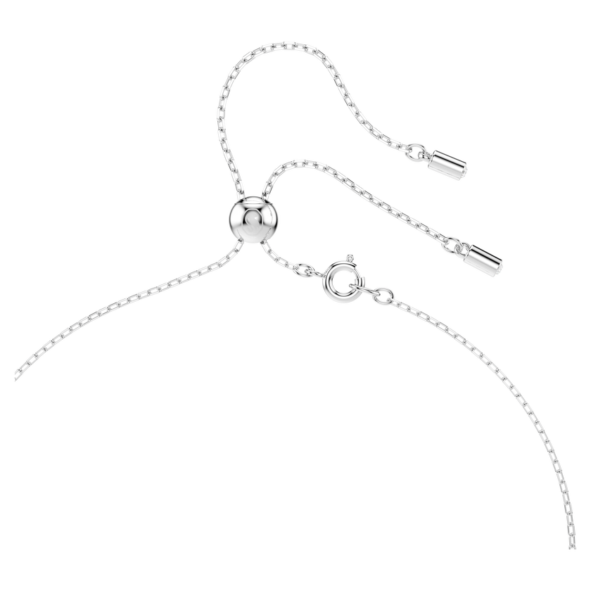 swarovski stilla attract y necklace  round cut  blue  rhodium plated