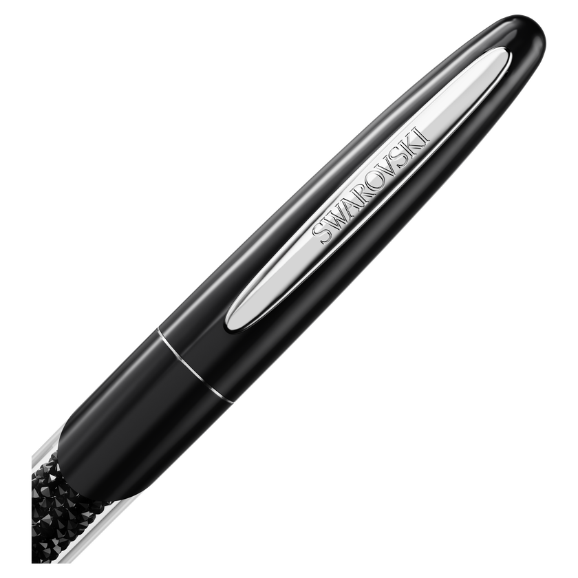 swarovski crystalline nova rollerball pen  black  chrome plated
